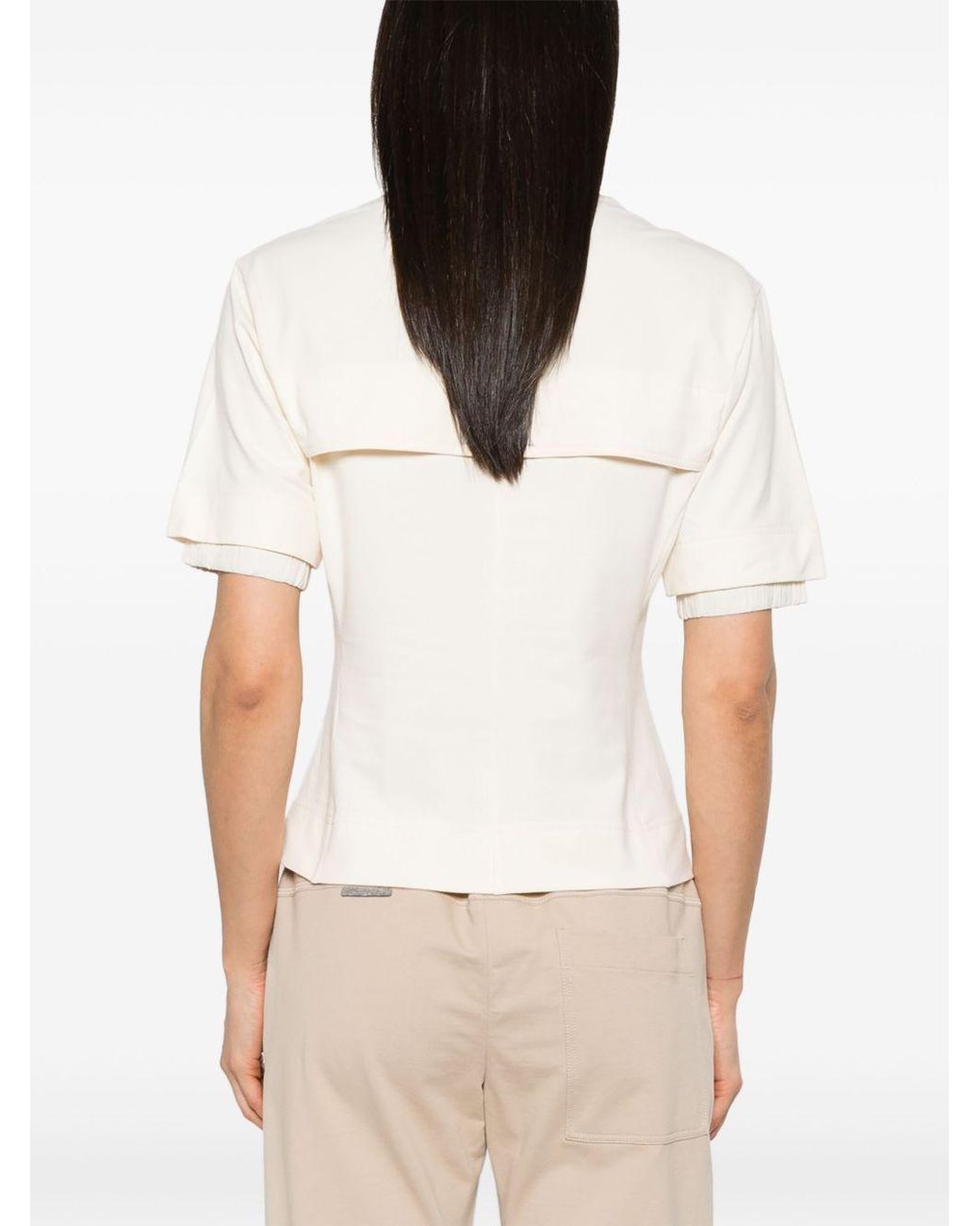 Moncler White Grenoble Logo Patch Crewneck T-Shirt