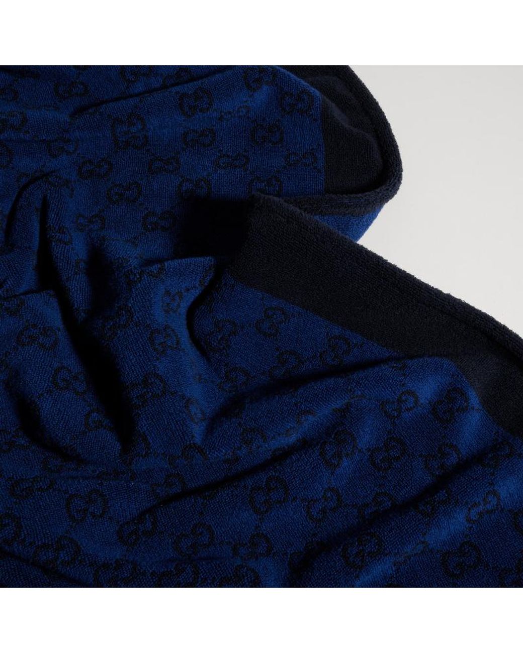 Gucci Blue Gg Cotton Terrycloth Beach Blanket