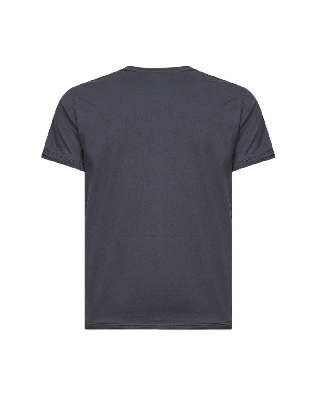 Prada Blue Triangle-Patch Crewneck T-Shirt for men