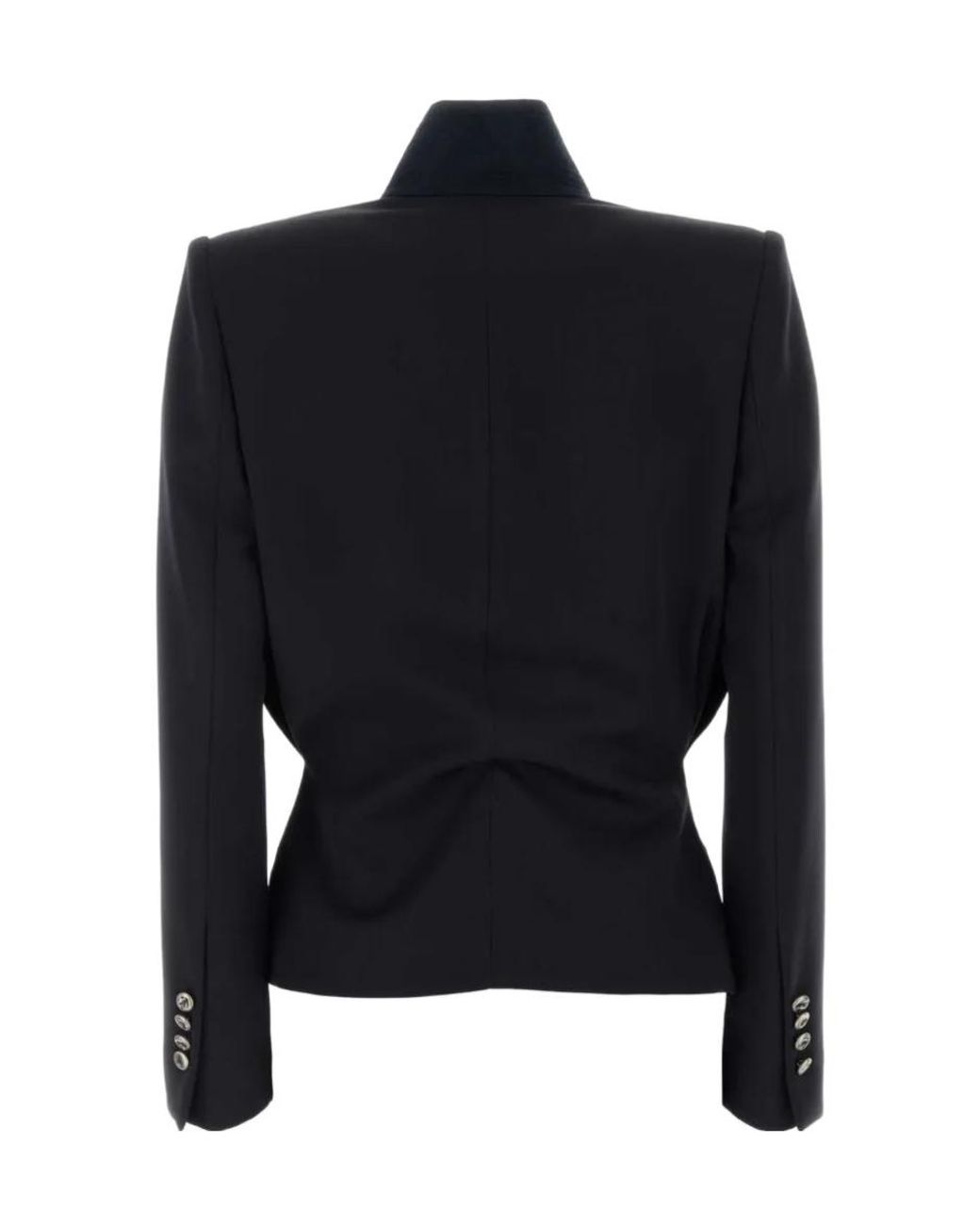 McQueen Black Double-Breasted Fitted Blazer