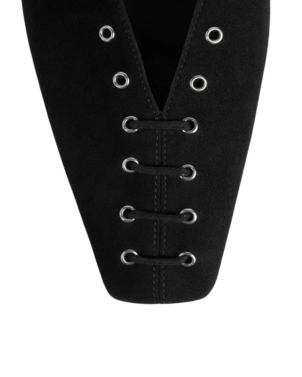 Totême  Black Totême Lace-Up Eyelet Ballerina Flats