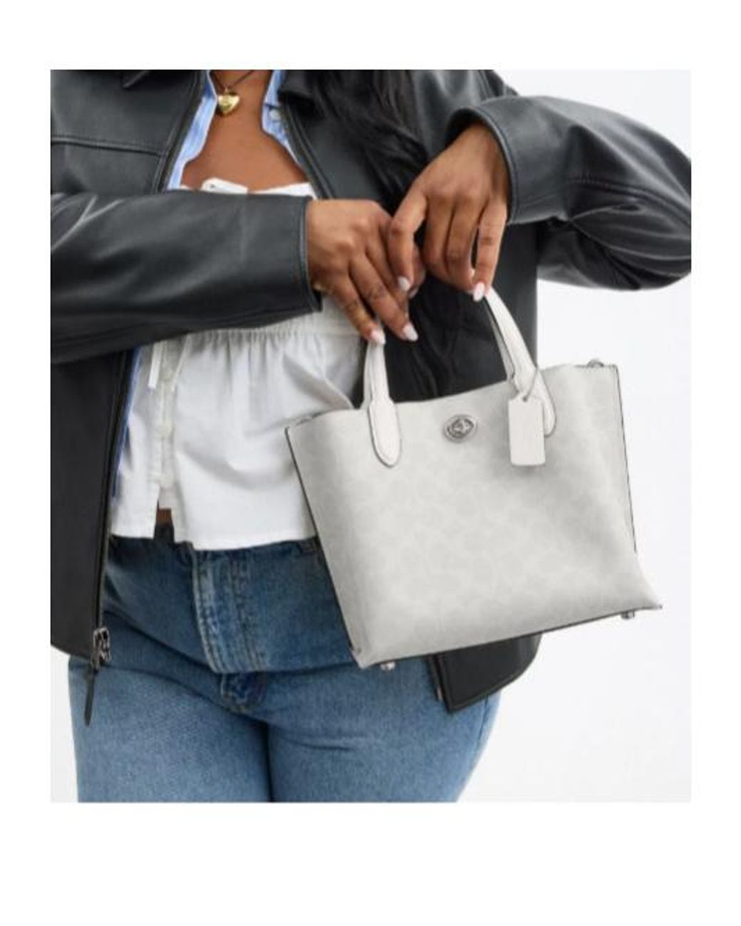 COACH White Willow Tote Bag