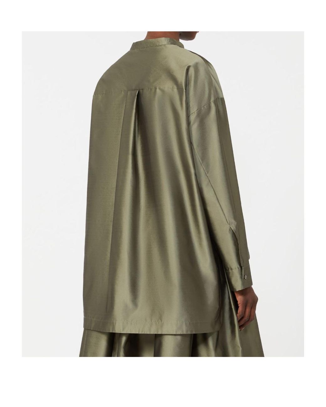 Max Mara Green Satin Oversized Shirt