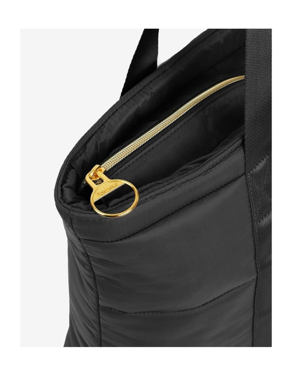 Barbour Black Monaco Quilted Tote Bag