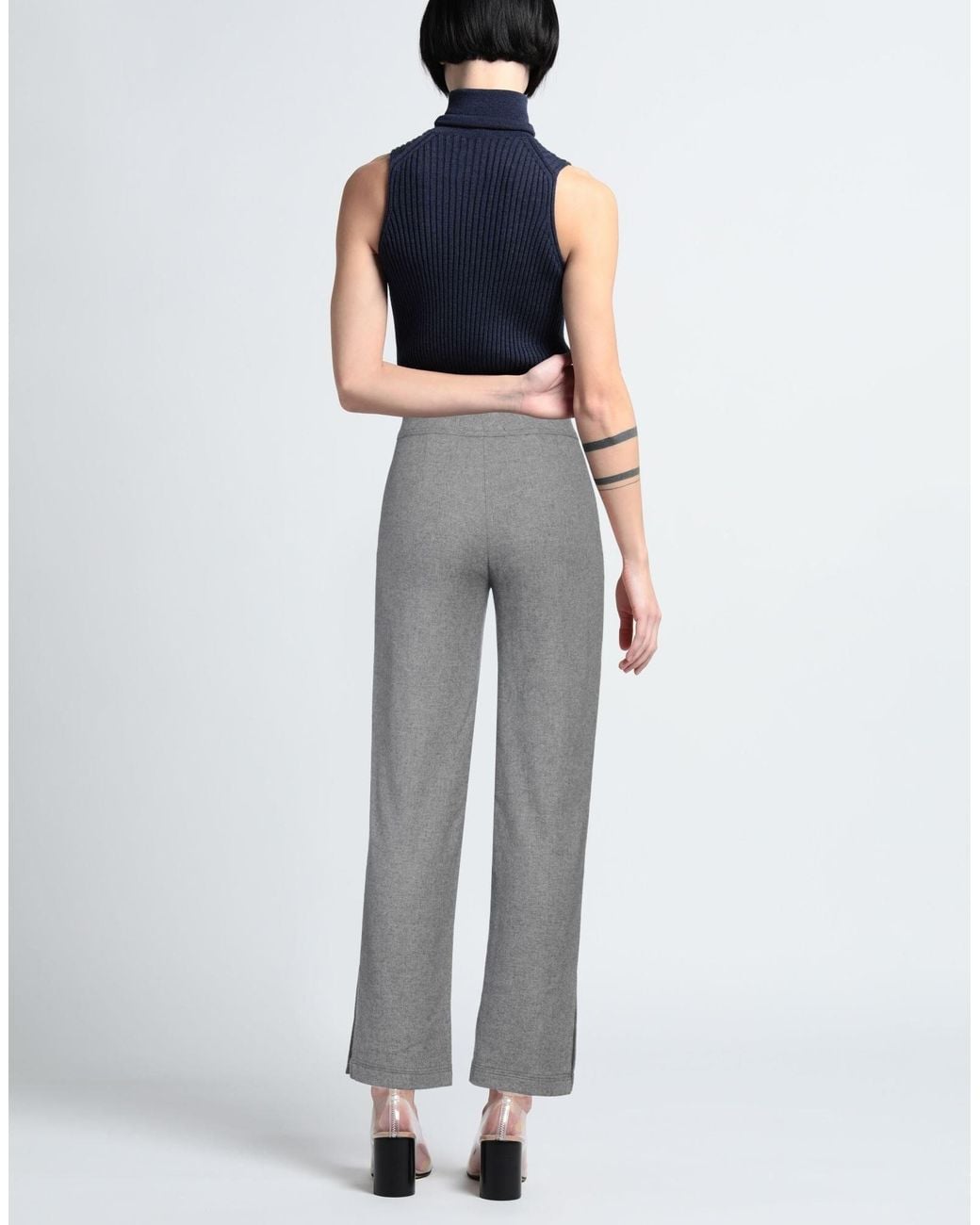 Rag & Bone Gray Plain-Colour Flannel Straight-Leg Trousers