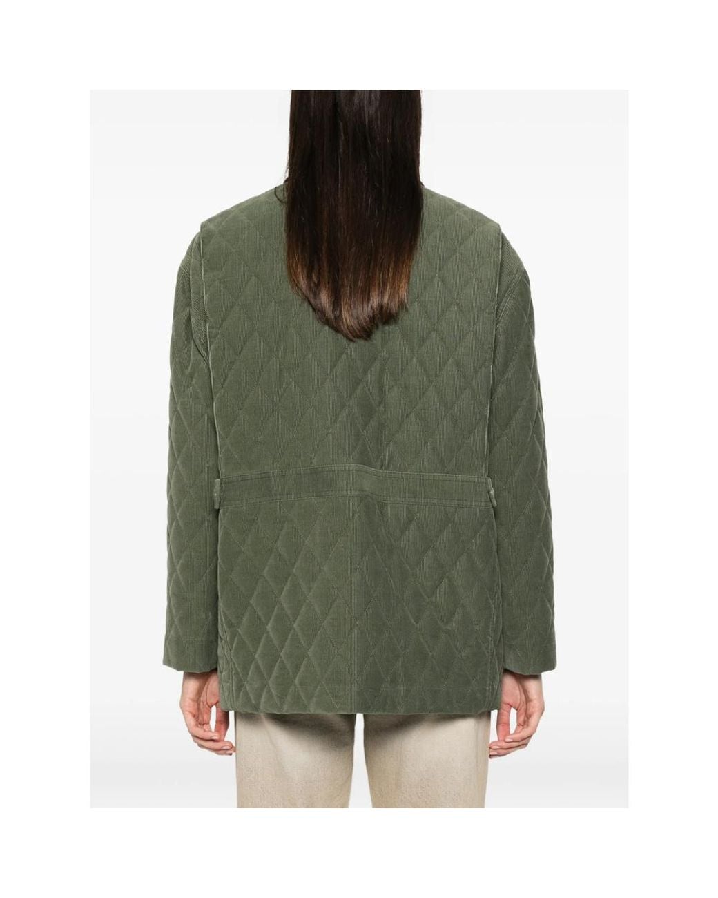 Blazé Milano Green Clelia Matellassé Cotton-Corduroy Jacket