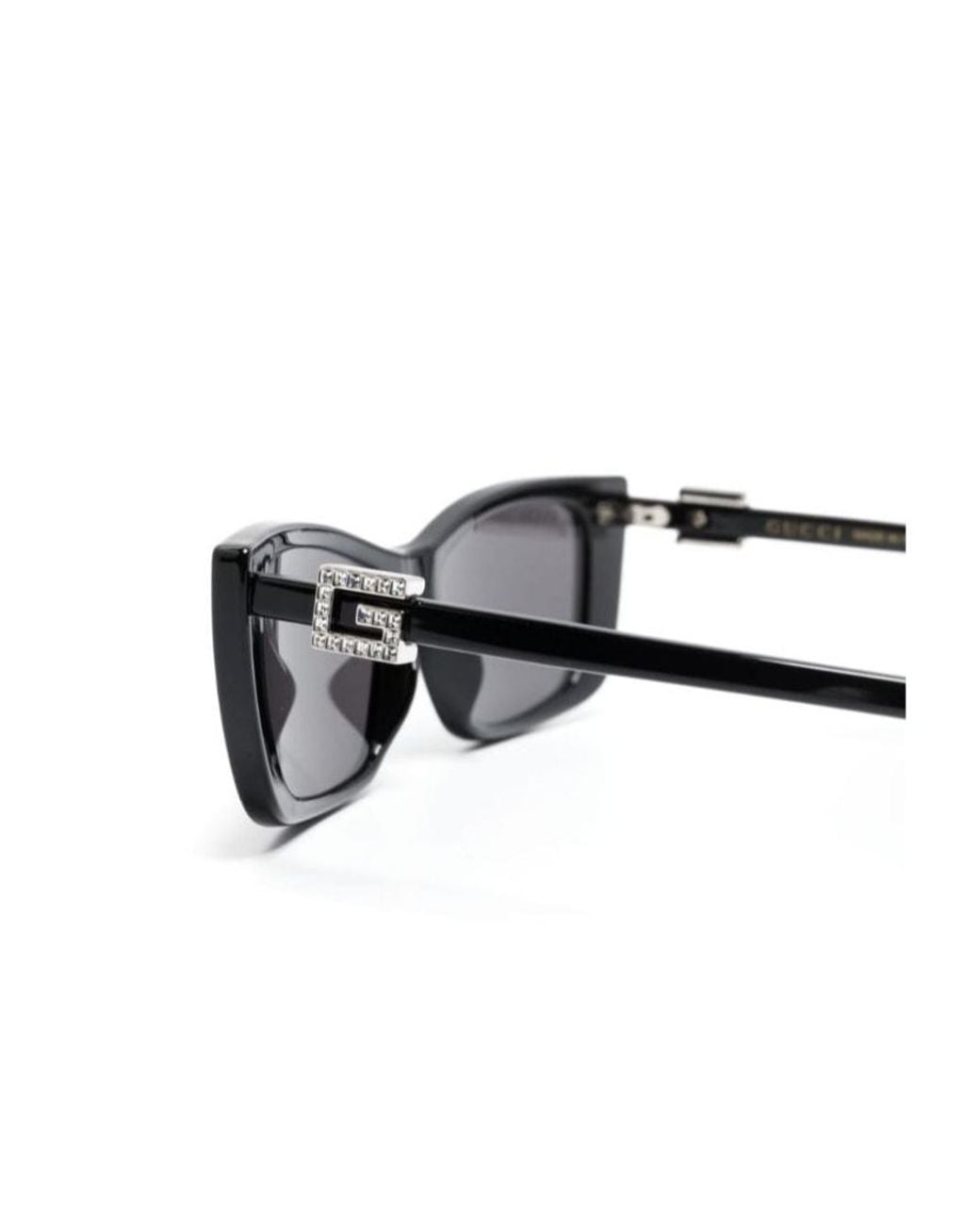 Gucci White Eyewear Cat-Eye Frame Sunglasses