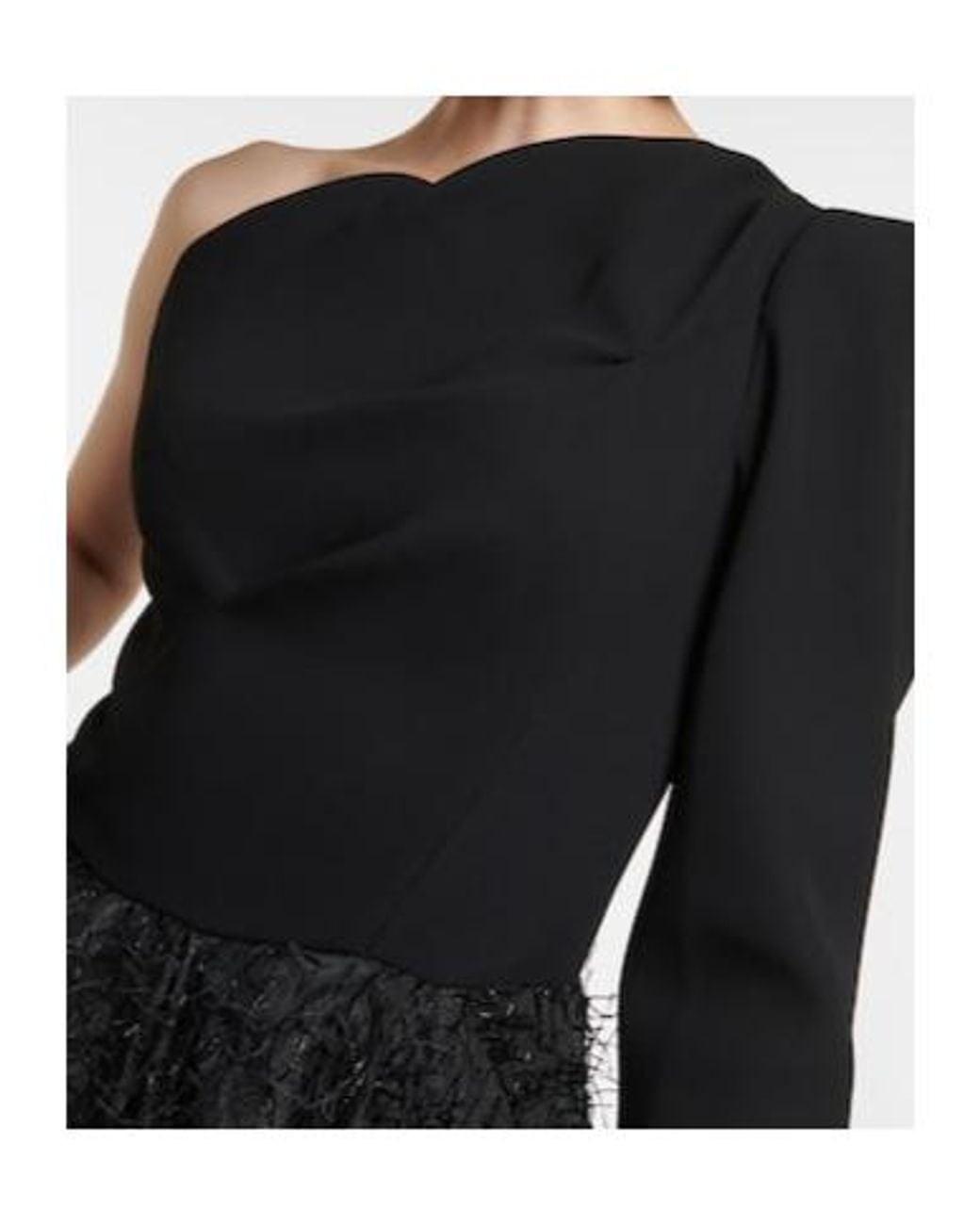 Maticevski Black Audacity One-Shoulder Maxi Gown