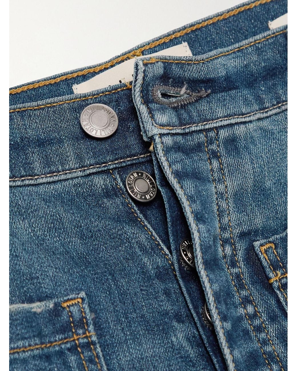 Nili Lotan Blue Distressed High-Rise Flared Jeans