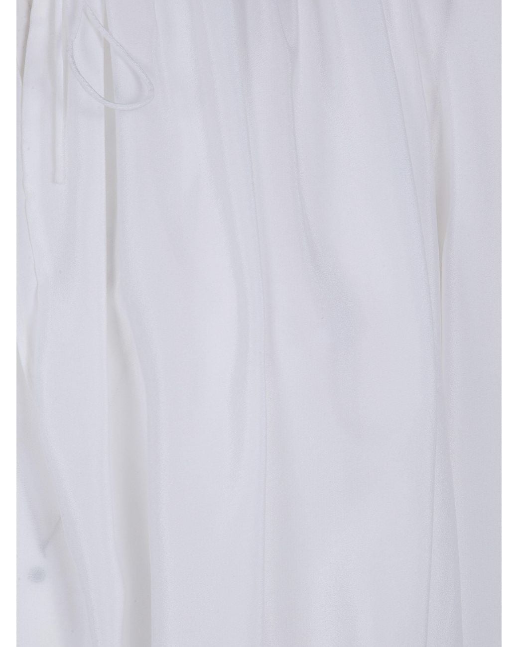 Balmain Blue Ruched Detail Crepe Blouse