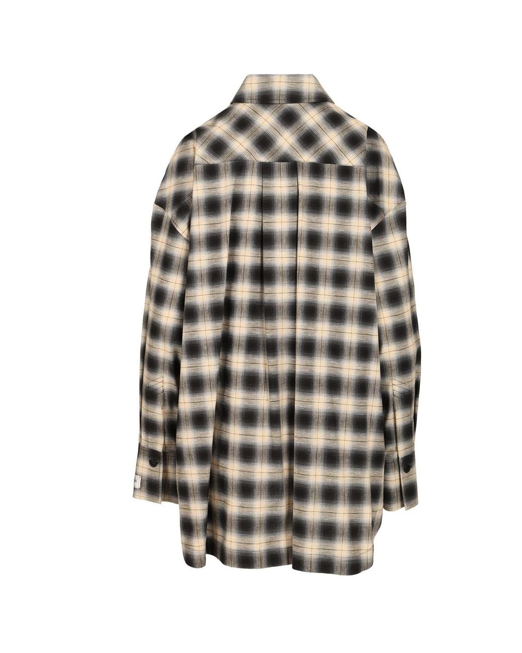 The Attico Gray The Check Oversized Shirt