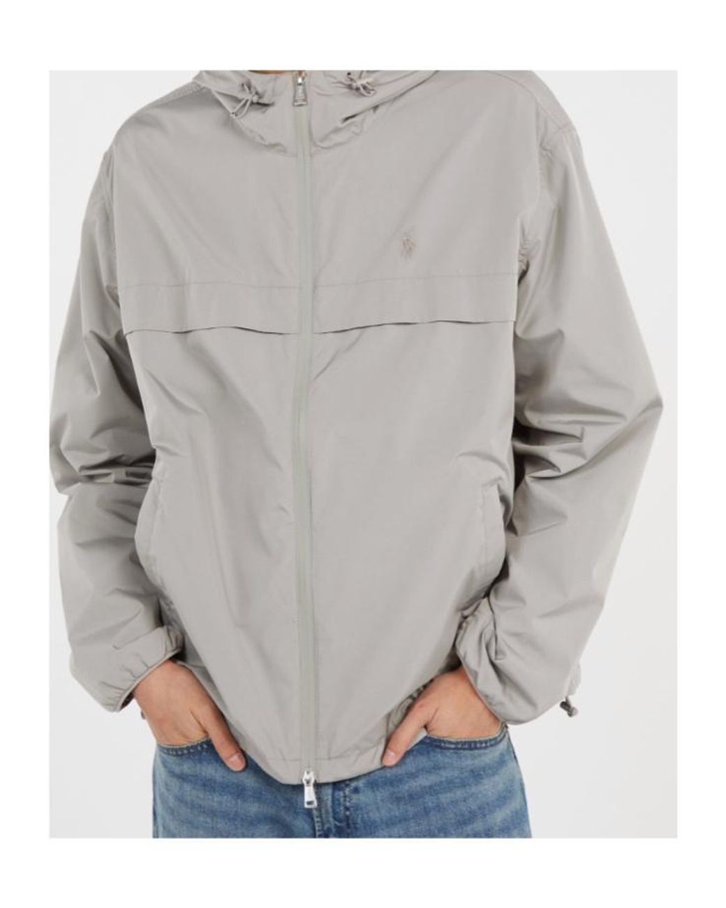 Polo Ralph Lauren Gray Hooded Zip-Fastening Jacket for men