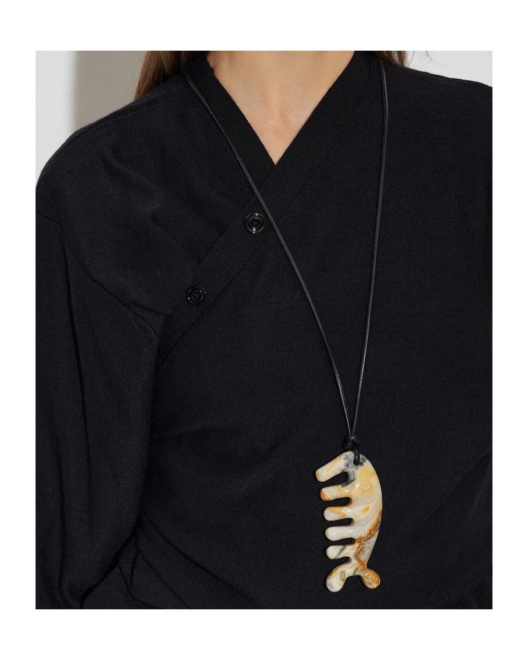 Lemaire Metallic Long Pendant Necklace for men
