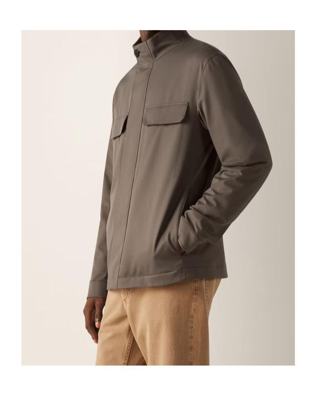 Zegna Brown Flap-Pocket Jacket for men