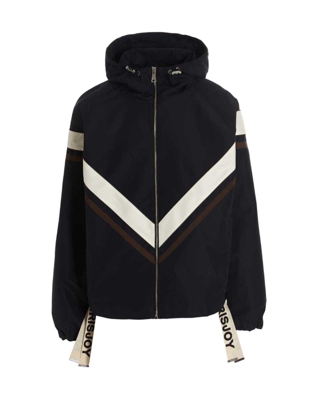 Khrisjoy Black Hooded Zipped-Up Jacket for men