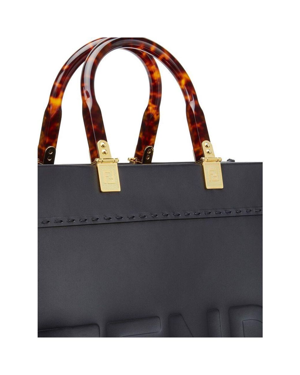 Fendi Black Sunshine Medium Tote Bag