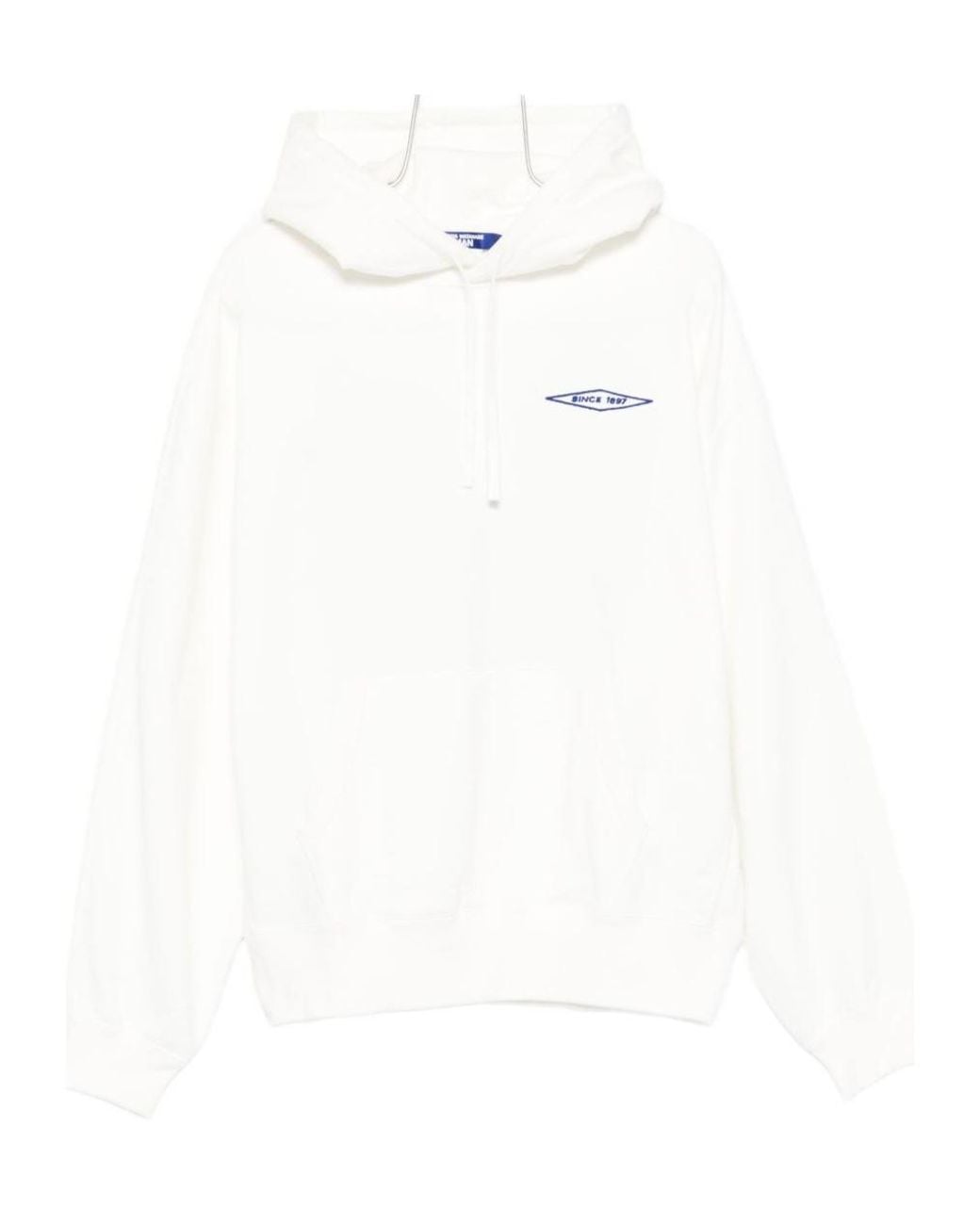 Junya Watanabe White Graphic Print Hooded Sweatshirt for men