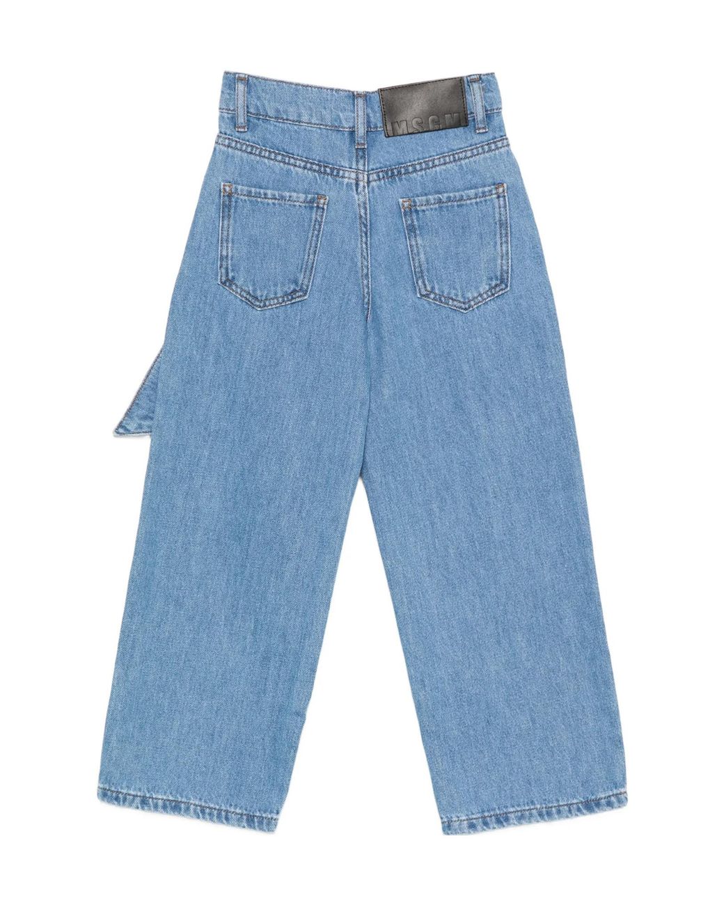 MSGM Blue Bow-Detail Jeans