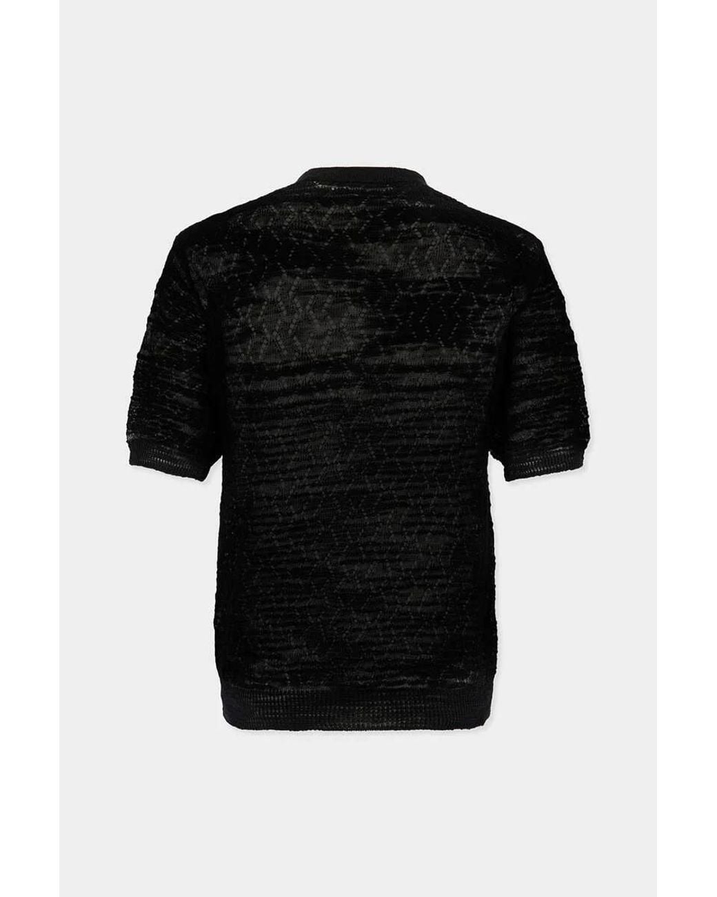 DSquared² Black T-Shirt Perforated for men