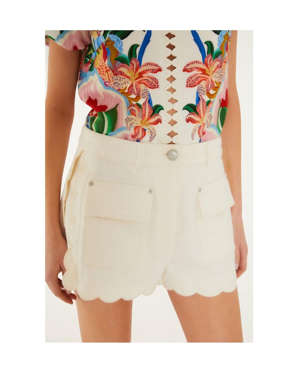 Farm Rio Multicolor Belt Loop Shorts