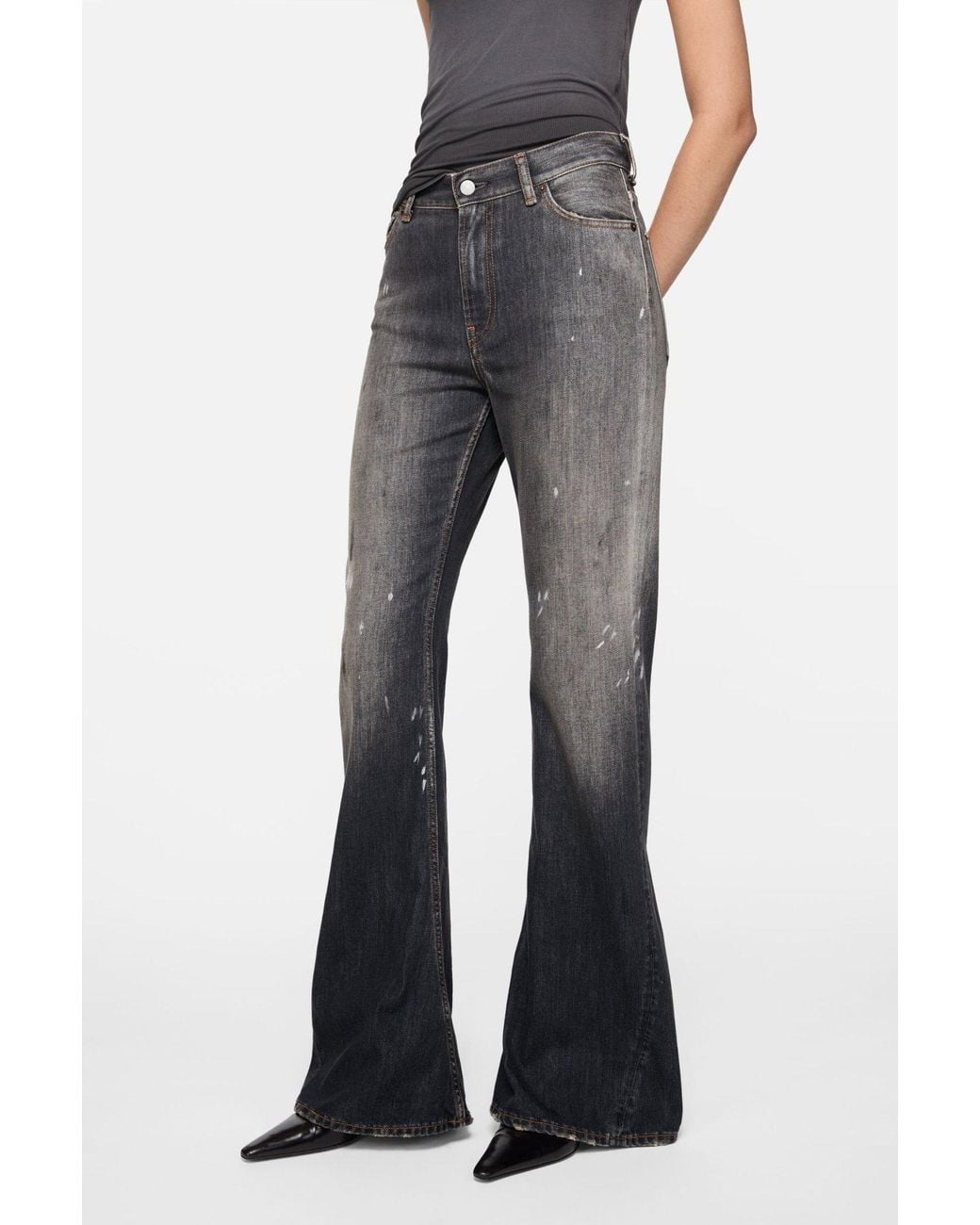 Acne Gray Logo-Patch Jeans