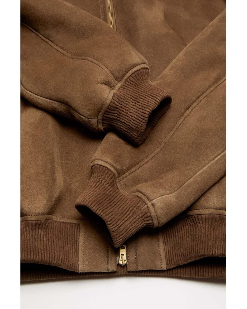 Acne Brown Shearling Bomber Jacket