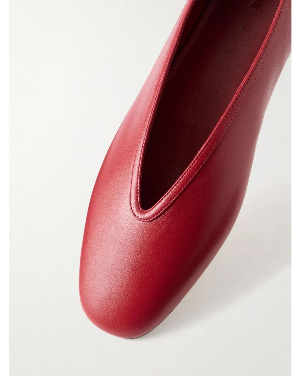 Le Monde Beryl Red Luna Leather Ballet Flats