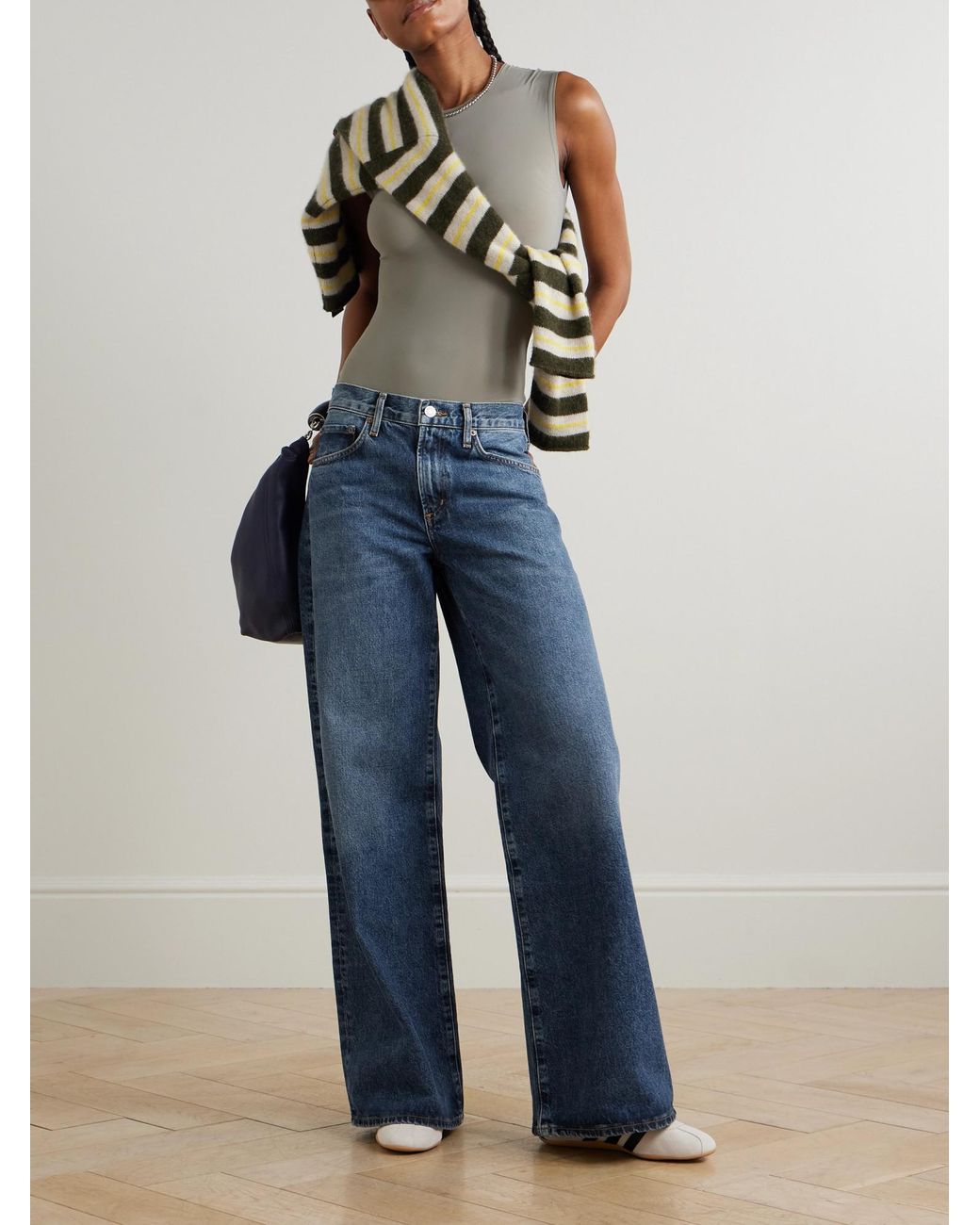 Agolde Blue Wide-Leg Denim Trousers
