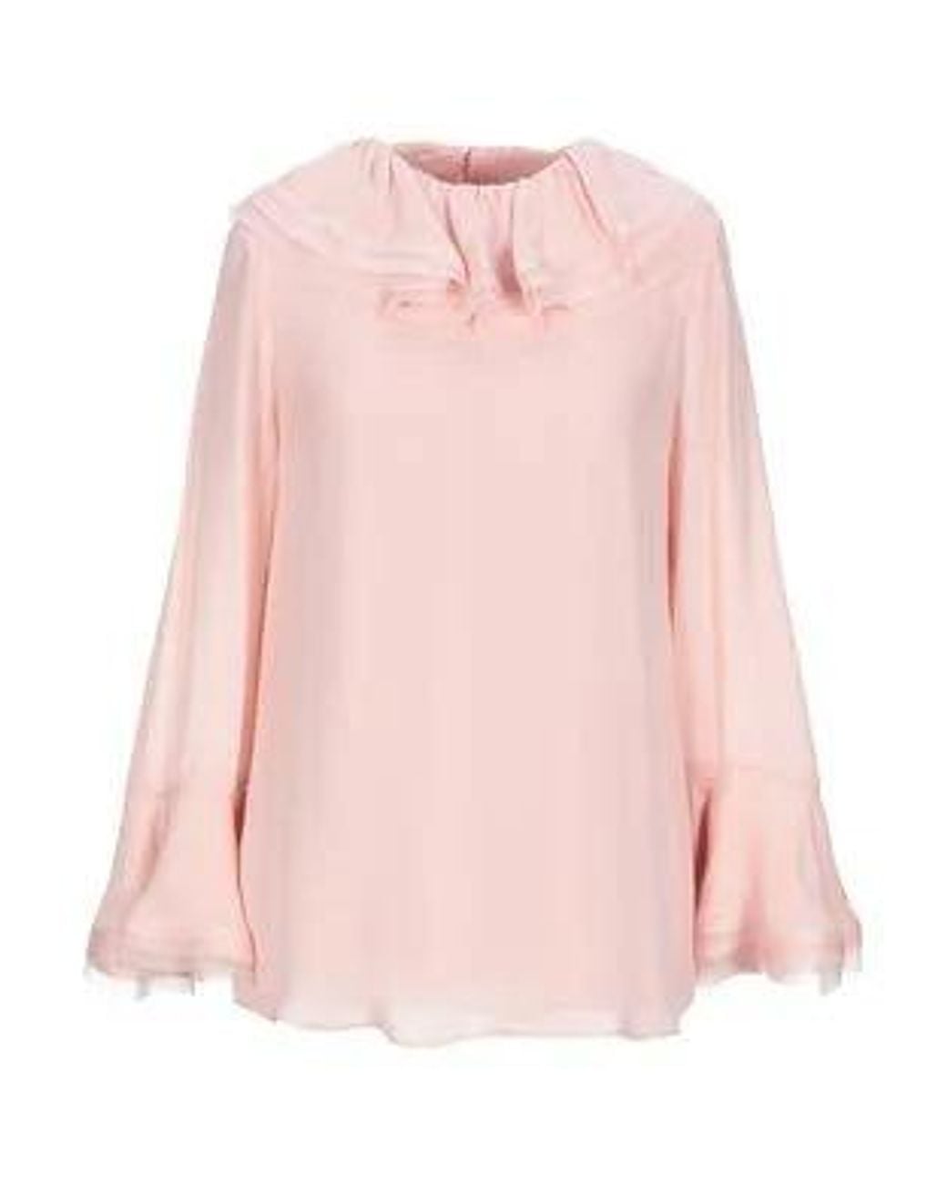 Tory Burch Pink Long-Sleeve Crew Neck Top
