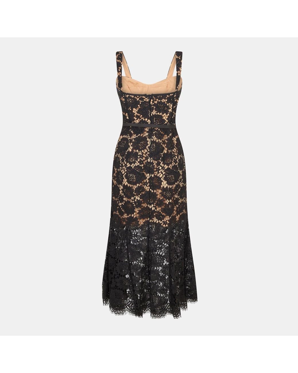 Self-Portrait Black Exquisite Lace Simple Dress