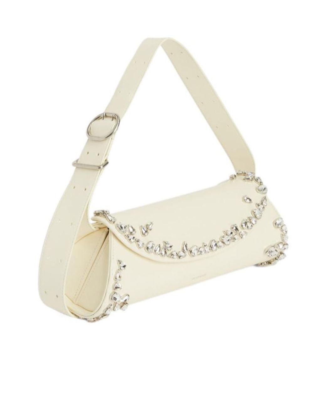 Jil Sander Natural Cannolo Embellished Crossbody Bag