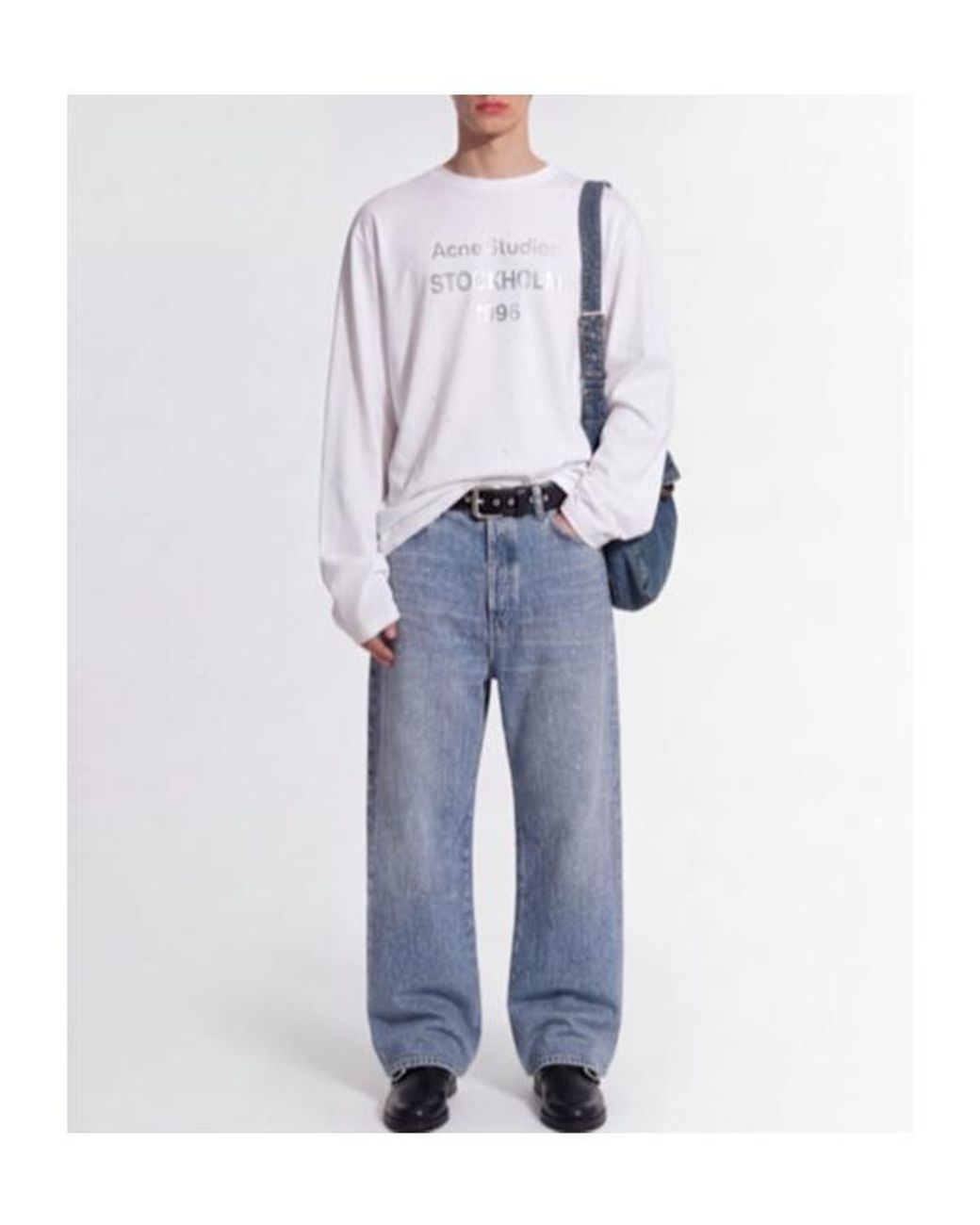 Acne White Edden 1996 Cotton Blend T-Shirt for men