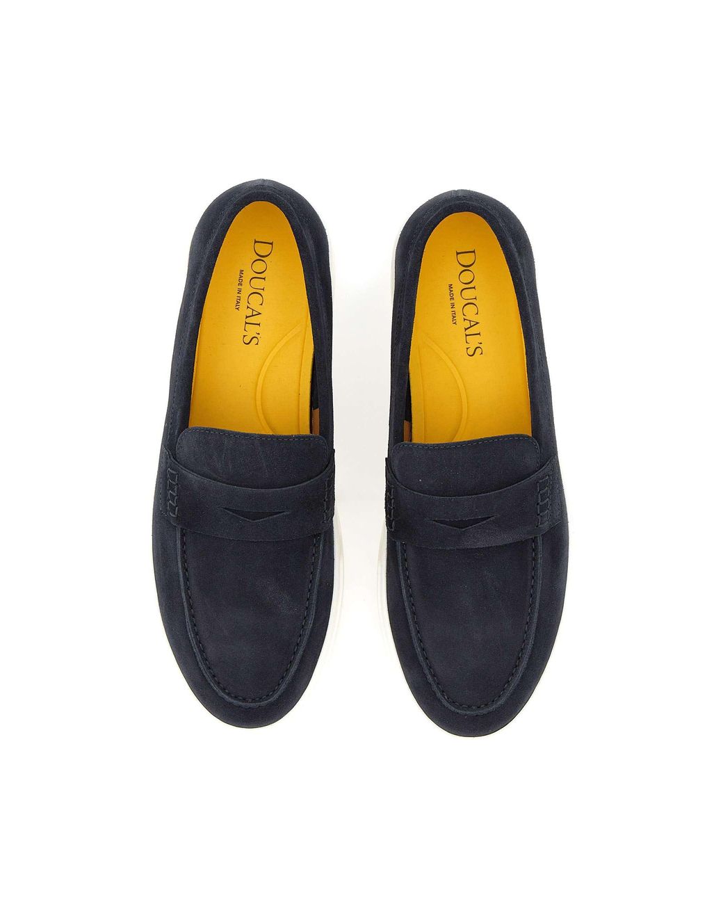 Doucal's Blue Penny Slip-On Loafers for men