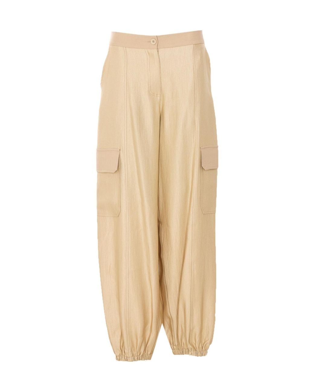 Twinset Natural Cargo Cuffed Pants