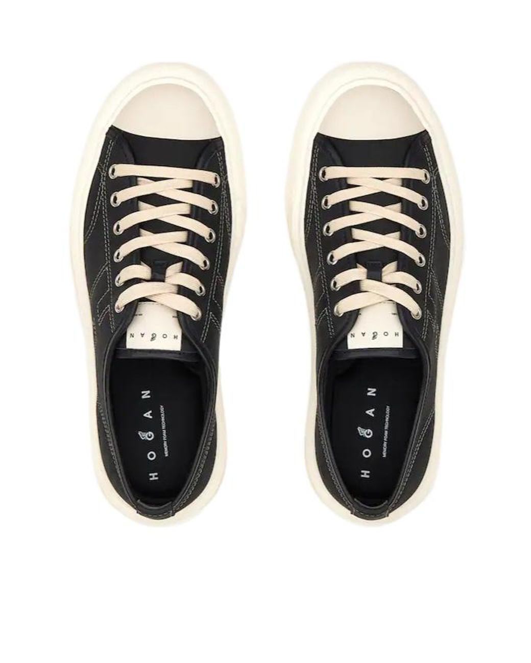 Hogan Black Contrast Sole Low-Top Sneakers for men