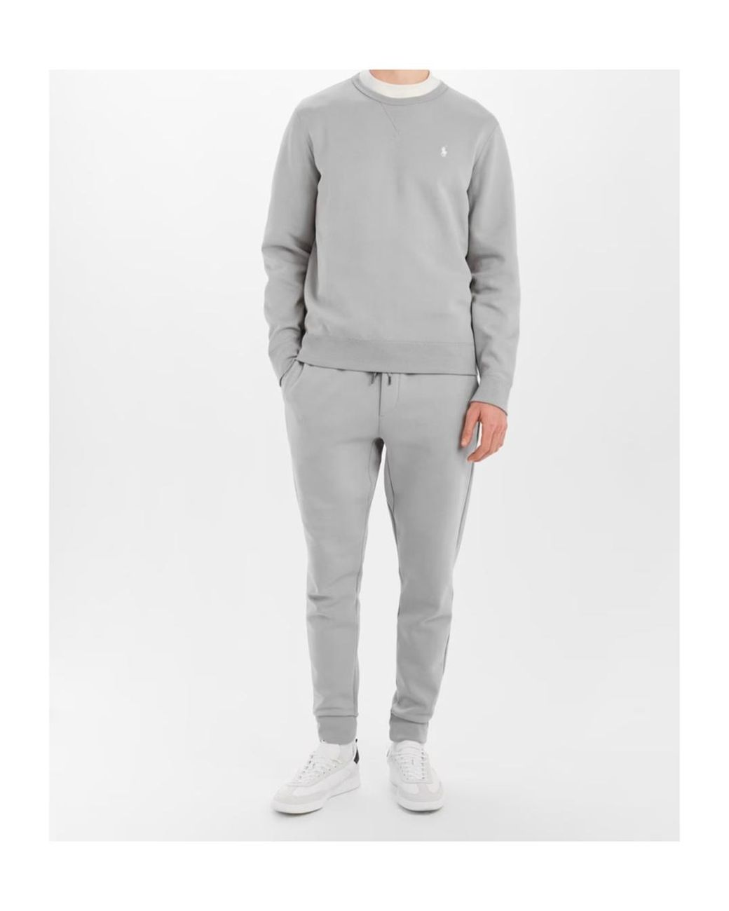 Polo Ralph Lauren Gray Logo Crew Neck Tech Sweatshirt for men