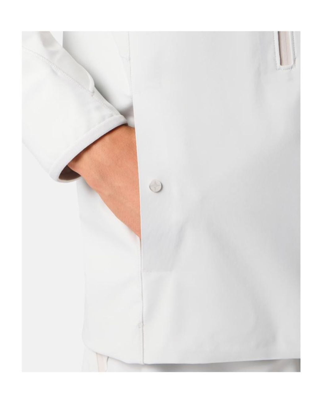 Stone Island White Oversized-Fit Zip-Up Hooded Sweatshirt With Zip Pockets for men