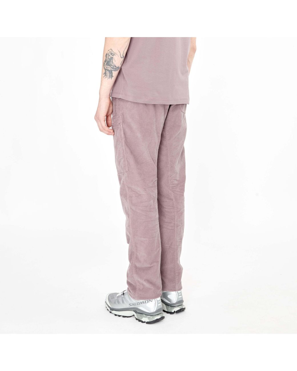 C P Company Pink Straight Leg Corduroy Cargo Pants for men