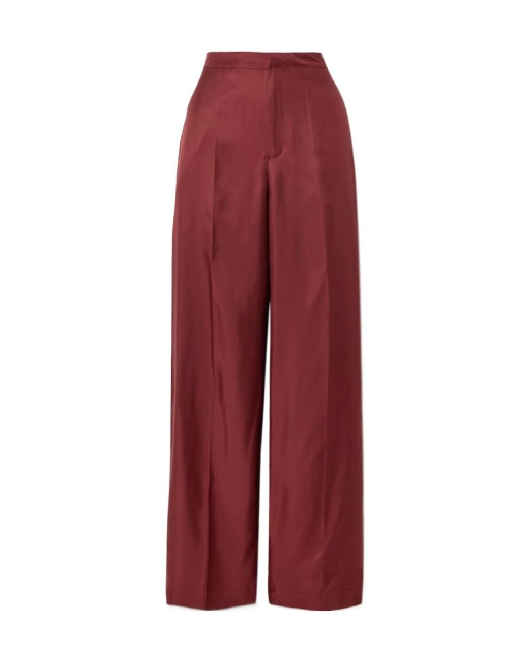 Loulou de Saison Red Fafila Silk-Twill Wide-Leg Pants