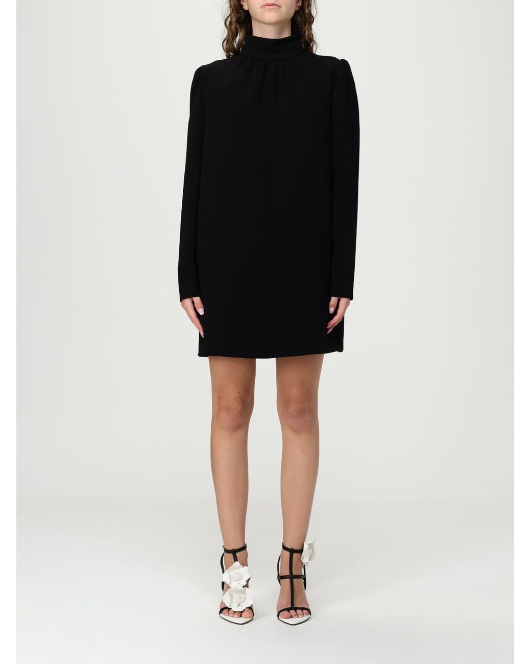 Max Mara Blue Embassy High Neck Long-Sleeved Dress