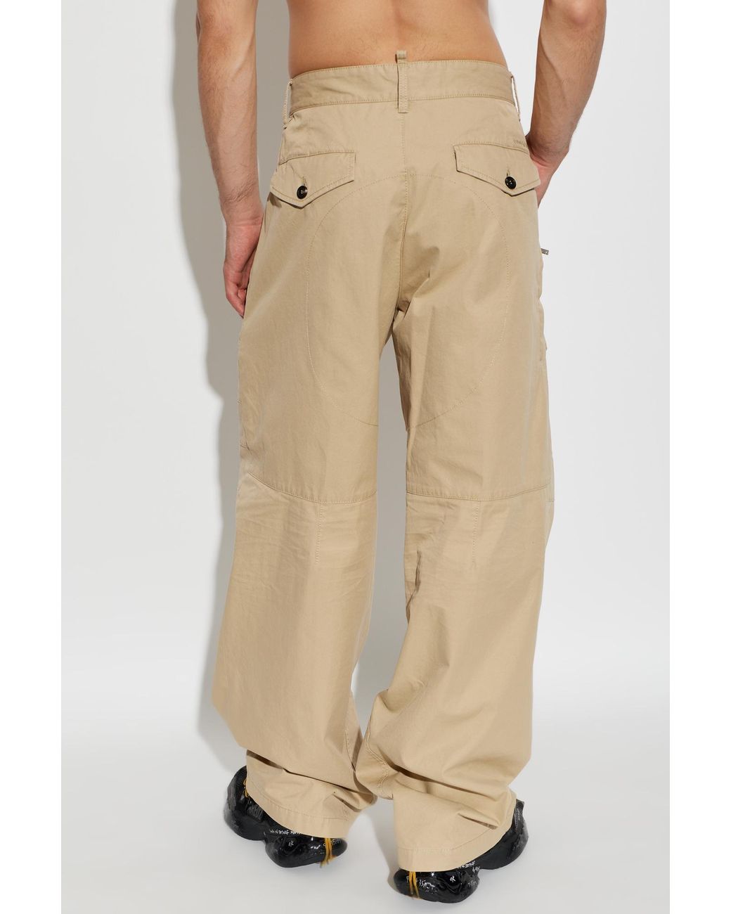 DSquared² Natural Wide Leg Cargo Pants for men