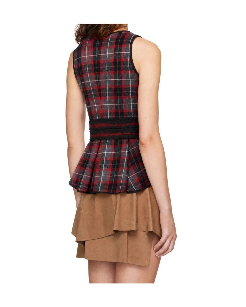 Vivienne Westwood Black Sleeveless Checked Top