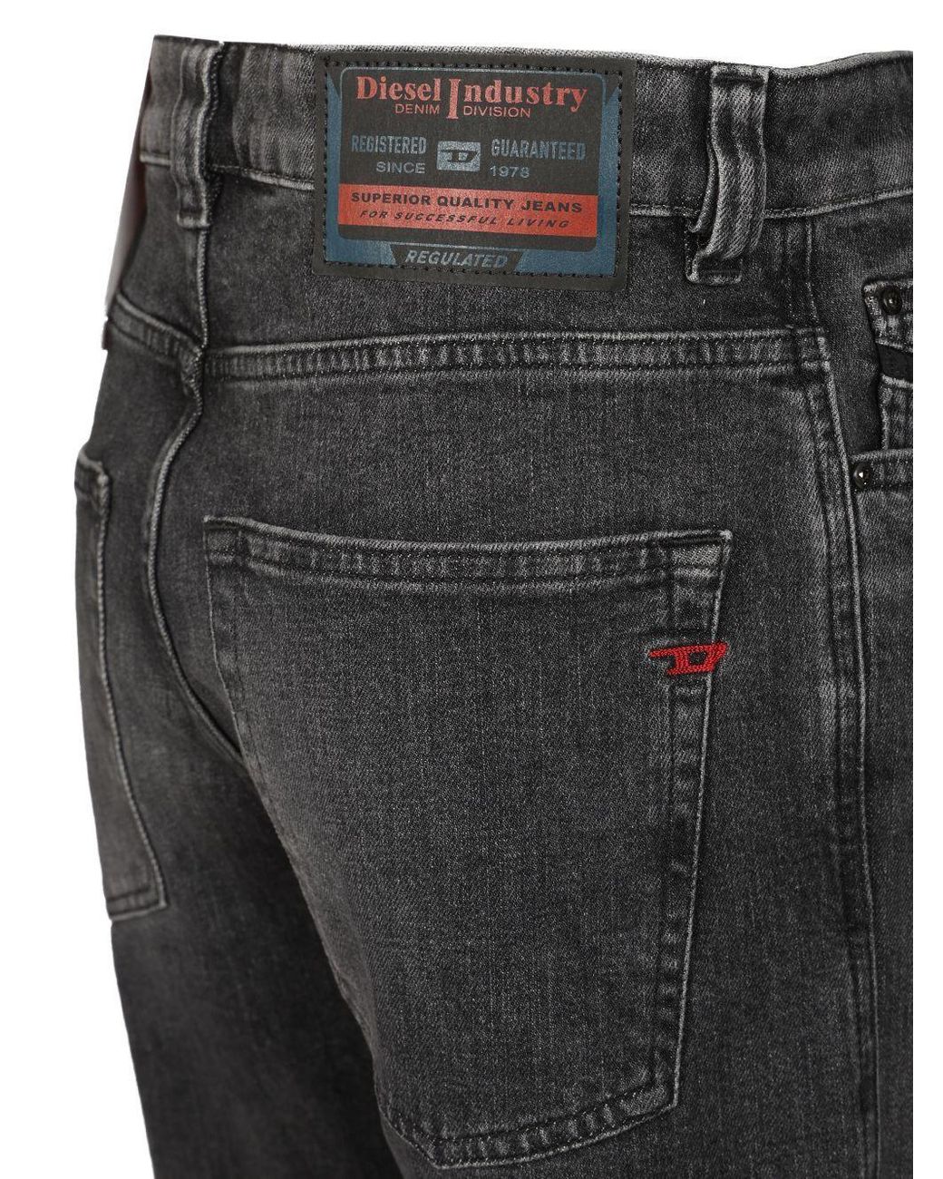 DIESEL Gray 1988 D-Ark Logo Embroidered Jeans