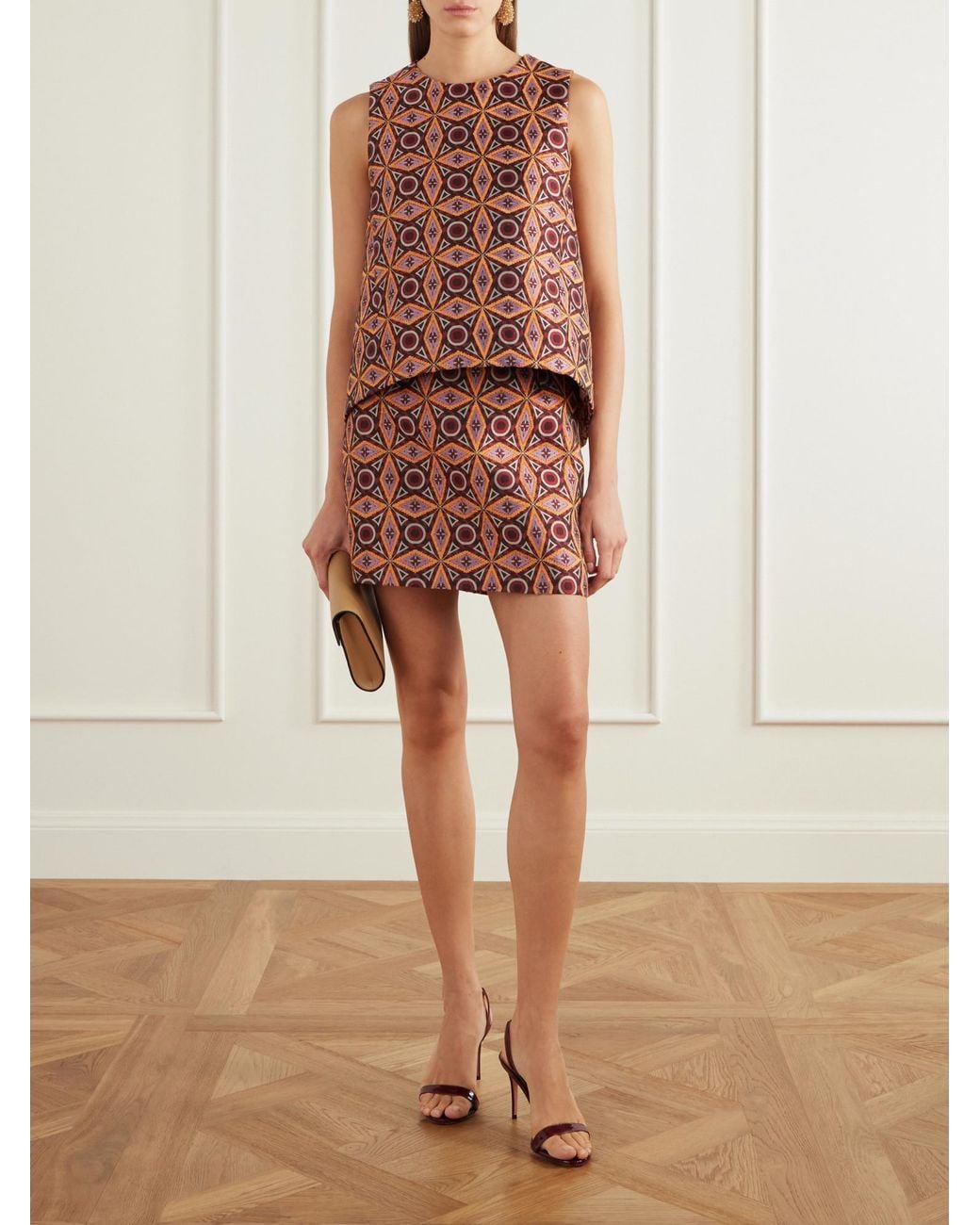 LaDoubleJ Red La Scala Jacquard-Twill Top