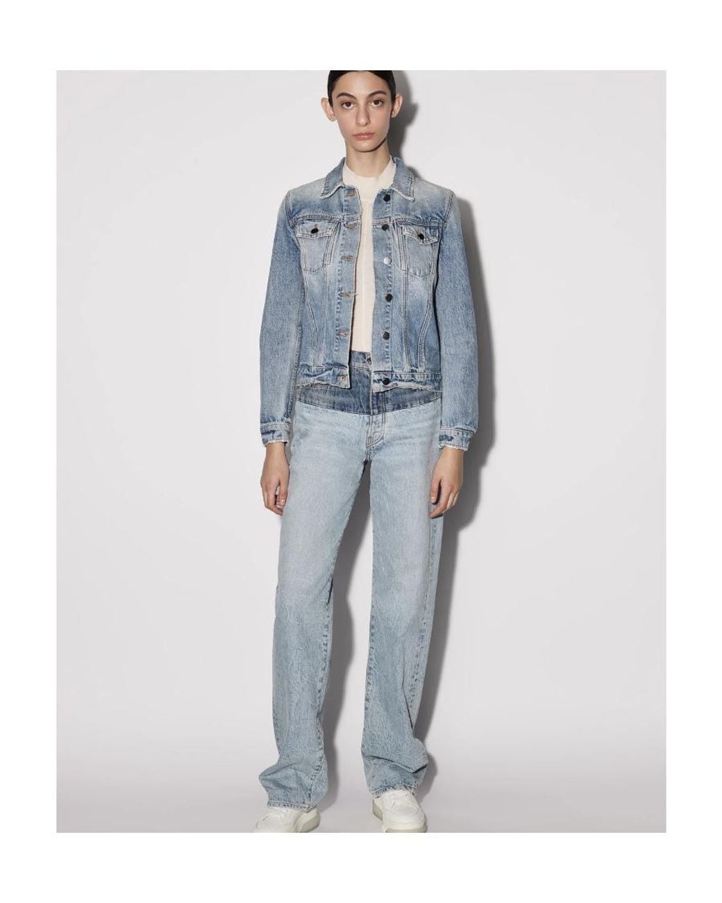 Amiri Blue Structured-Shoulder Denim Trucker Jacket