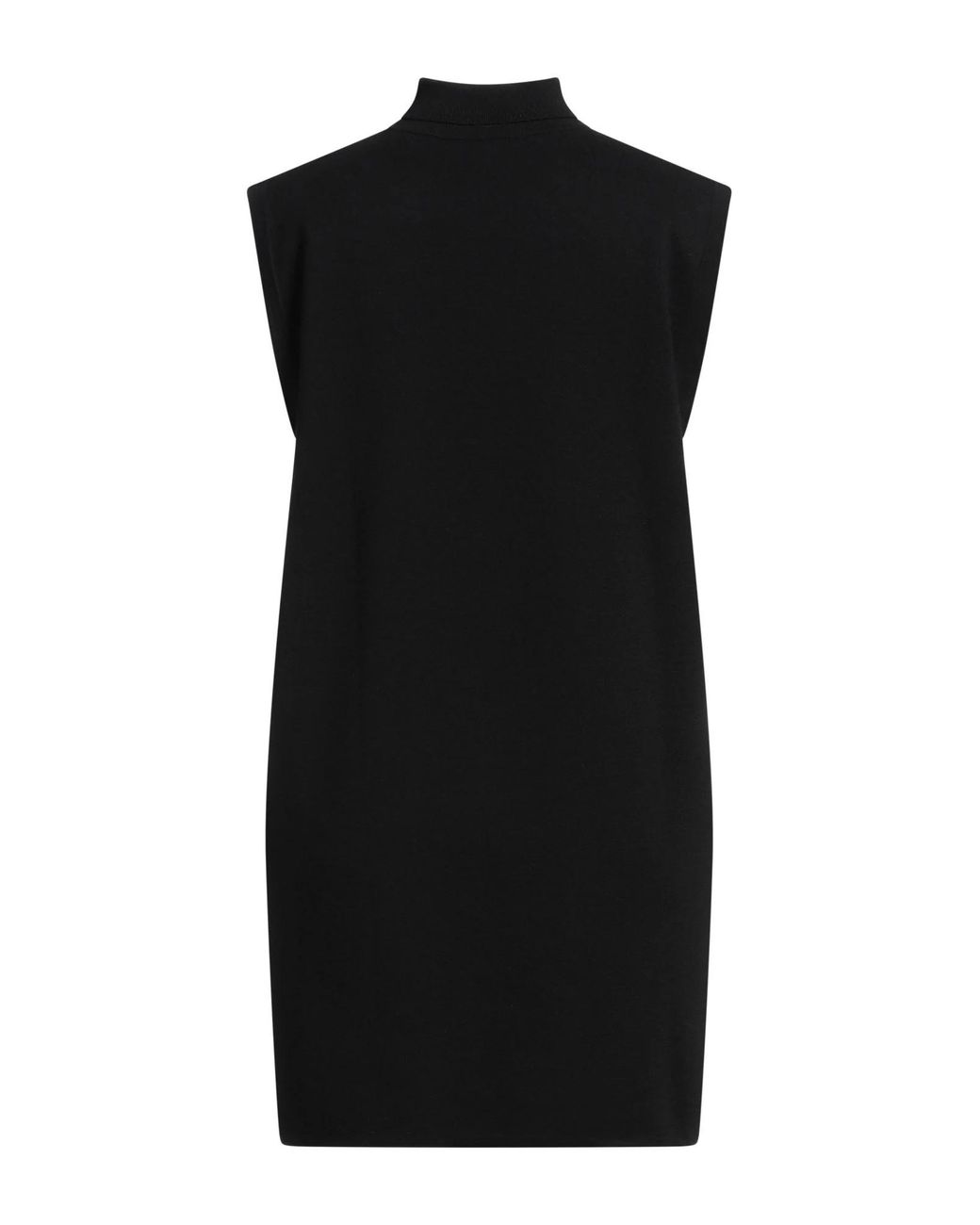 Max Mara Black Solid-Colored Wool Sleeveless Dress