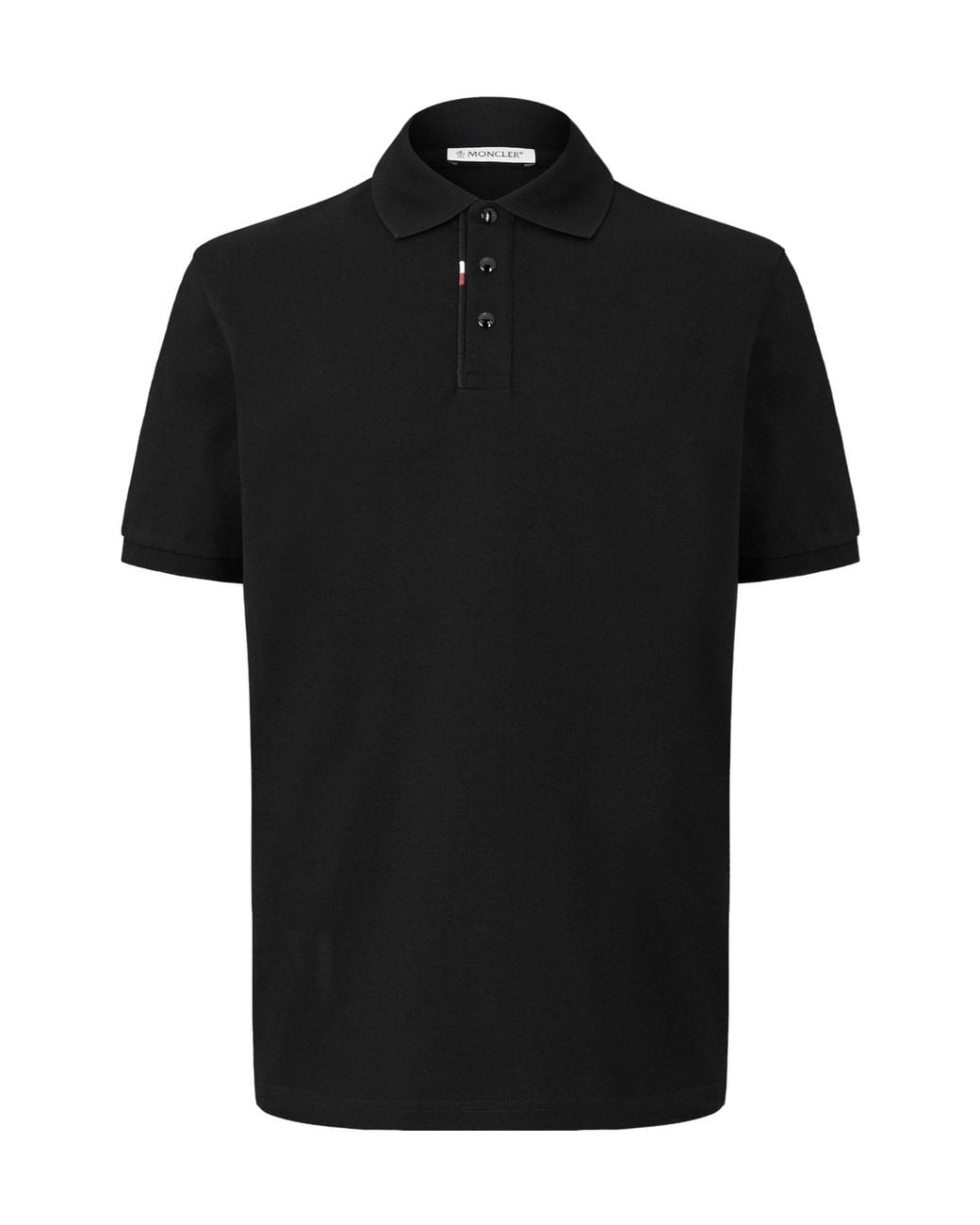 Moncler Black Minimal Short-Sleeve Polo for men