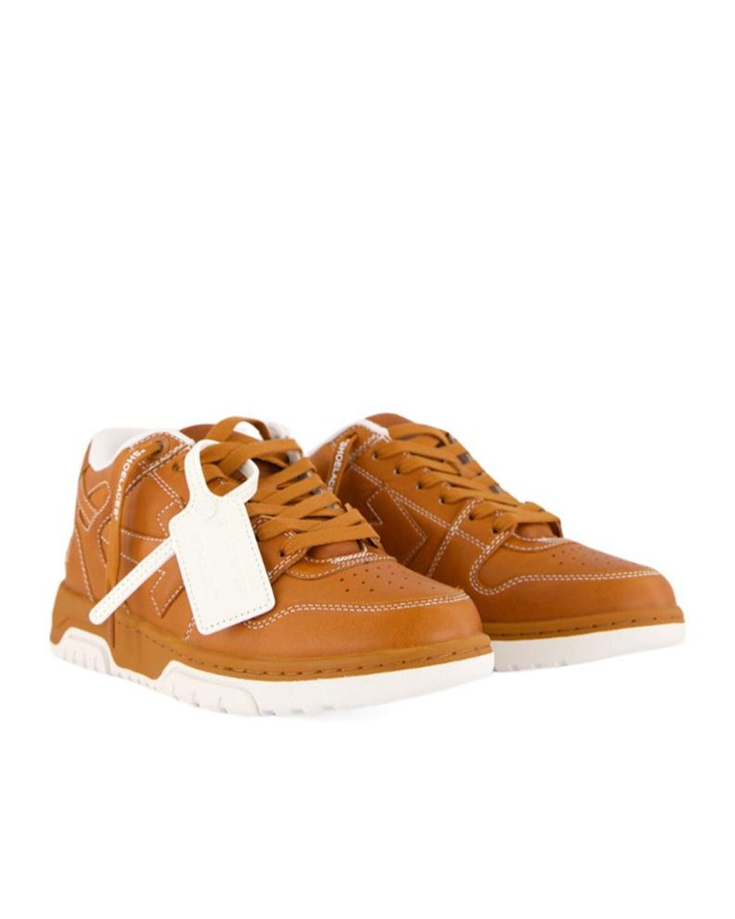 Off-White c/o Virgil Abloh Brown Lace-Up Low-Top Sneakers for men