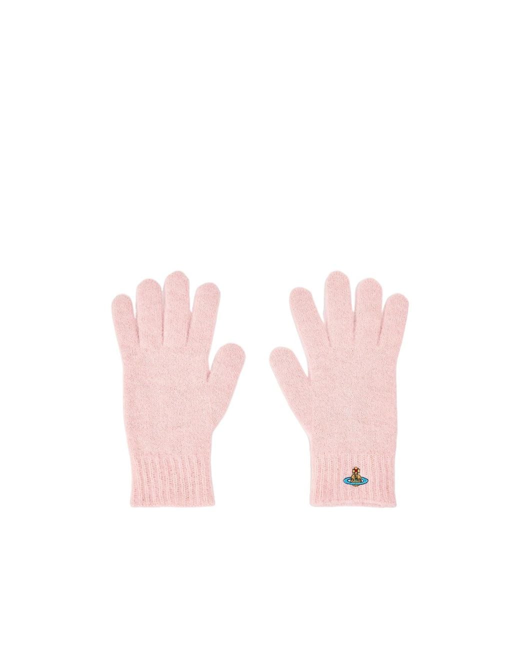 Vivienne Westwood Pink Knitted Five-Finger Gloves
