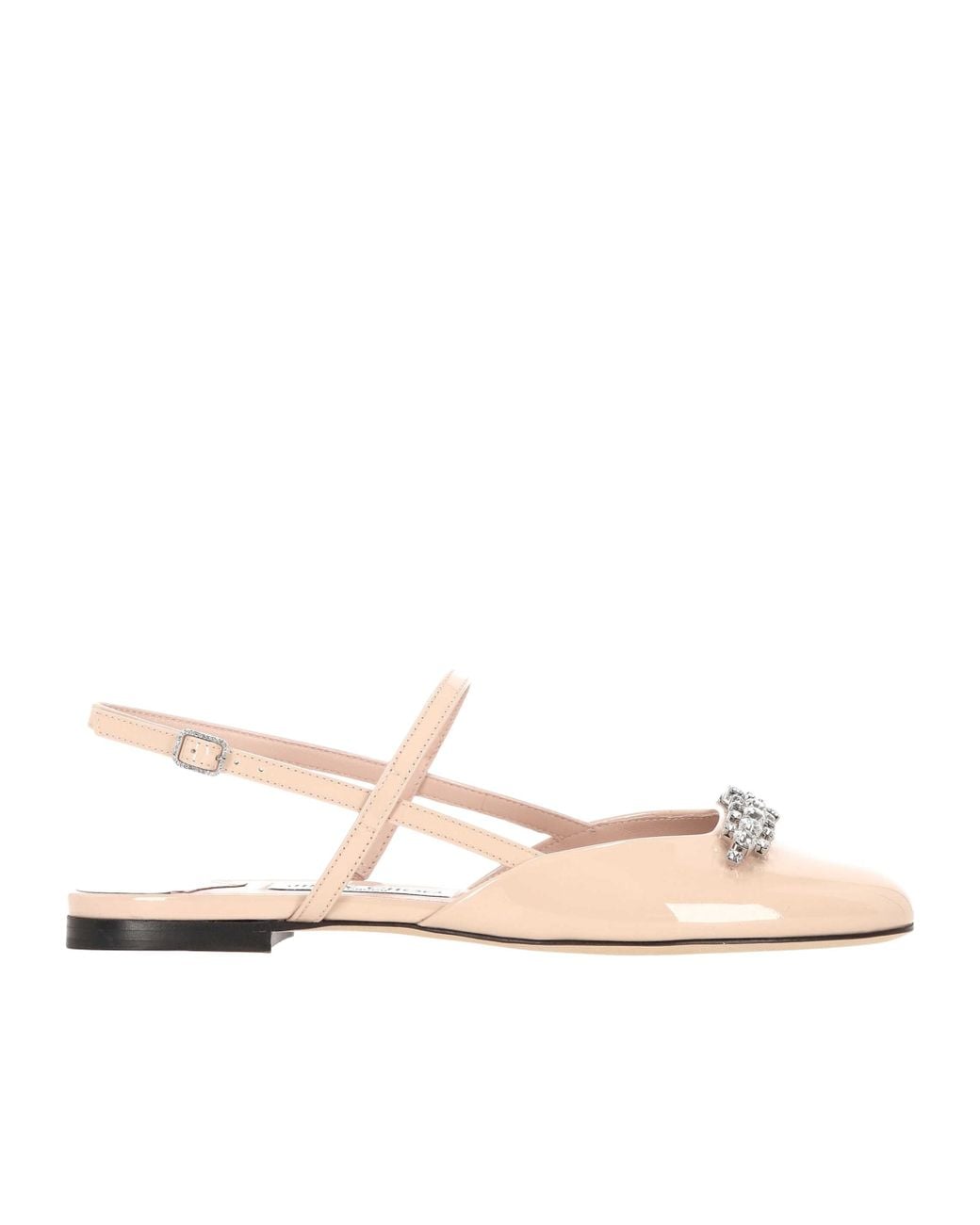 Jimmy Choo Natural Belinda Crystal Flat Sandals